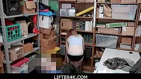 caught shoplifting? shy teen fucks perv guard 😏