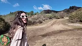 Aubry Babcock gulps monster cock in sloppy girlfriend blowjob at Hollywood sign vol 49