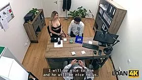 omg that naughty tattooed wife cheats on loser hubby right in front of him with loan guy