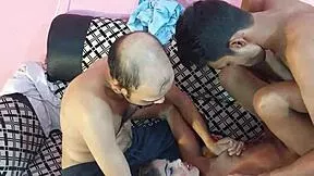 seductive deshi milf sumona teams up with hanif and manik for wild anal threesome pounding