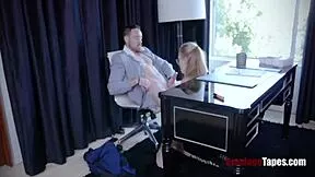 boss shoves cock down secretary alexa grace's throat at work?