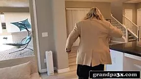 Hot Blonde Teen Punished Hard by Stepgrandfather in Garage