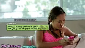 Petite Asian Teen Lesbians Finger Pussy and Kiss Small Tits