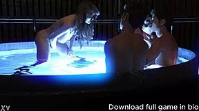 Hot Blonde Milf Dances Big Tits Ass Masturbating for Three Young Guys