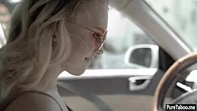 older guy pops nervous tiny blonde teen's cherry with his cock