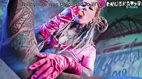 Tattooed Punk Slut's Solo Toy DP Anal Masturbation Ass To Mouth Pierced Nipples