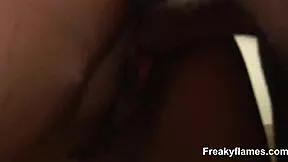 Petite Freakyflames Gags on Monster Cock with Toys Before Anal Facial Cumshot.