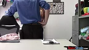 curvy brunette shoplifter bends over for lp officers massive cock in hardcore doggystyle action