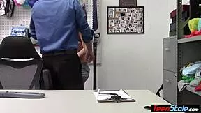 curvy brunette shoplifter bends over for lp officers massive cock in hardcore doggystyle action