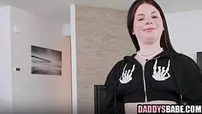 Hey stepdaughter in lingerie seduces old daddy pov style she's so horny for taboo fishnets fuck! 😈👙🍆💦