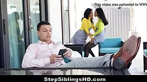 sexy latina stepsis alina belle and maya farrell tag team bro's cock with licks and rides 😈🍆💦