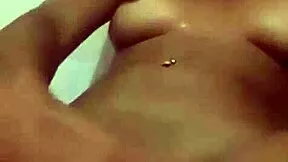 latina teen masturbates in black shower bath