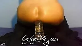 hot big ass student rides water bottle deep in her tight asshole on cam?