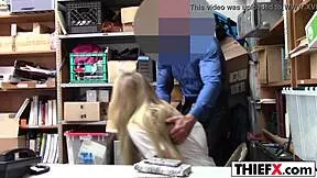 hot teen burglar caught stealing in garage punished with monster cock at work