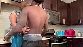 Would You Creampie This Ebony 18yo Kitchen Doggystyle on Big Black Cock?