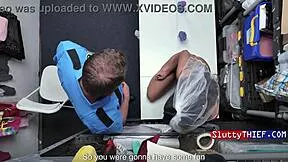 Petite Latina Bridesmaid Caught Stealing Dildos Punished at Desk