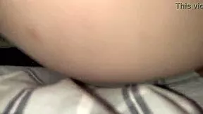 early morning sideways fuck ends with creampie filling her tight pussy up
