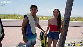 big bang bus brunette with small tits rides cock deepthroat creampie cowgirl