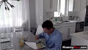 stepmom sneaks blowjob to stepson right beside sleeping stepdad