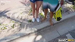 big bang bus brunette with small tits rides cock deepthroat creampie cowgirl