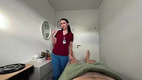 My sexy nurse milf gives wet deepthroat blowjob and swallows cum in hospital roleplay