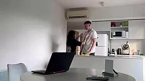 My girlfriend surprises me with tall tattooed fuck doll then we both ride her cowgirl style