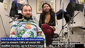 Minnie Rose spreads wide in latex gloves for a deep creampie fill-up pov