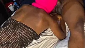 Morning doggystyle pounding cute ebony neighbor's pussy bent over
