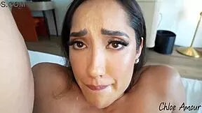 i can't resist sucking and fucking this massive bbc, chloe amour's tight latina pussy stretched wide in pov doggystyle