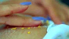 desi beauty masturbates shaved pink pussy to creamy orgasm climax