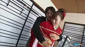 innocent teen hogtied licks pussy for two horny asians with toys