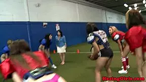 Hazing Lesbos Lick Pussy On Soccer Field!