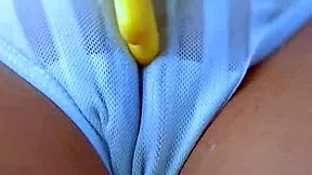 desi beauty masturbates shaved pink pussy to creamy orgasm climax