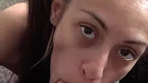 Skinny pigtail sub candie cross chokes on brutal throatpie gagging in fishnet humiliation