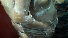 horny desi bhabhi LICKS AND SUCKS cock in steamy shower foreplay