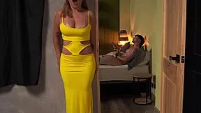 hey stepson you think you're alone jerking off but your busty stepmom's watching every stroke