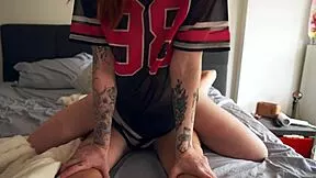 oh gosh stepmom redhead sneaks in my bed ridin my cock n suckin hard for cum!!