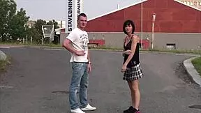 Petite Skinny 18+ Cutie Gets Street Gangbang Orgy With Multiple Cocks In Every Hole Threesome Style