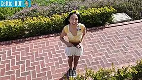 bianca gives this petite 18+ teen the full girlfriend experience outdoors in garden public creampie tight pussy ebony interracial skinny curvy deepthroat face fucking submissive juicy wet pussy