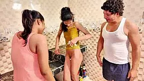 desi teen roommate seduces into wet threesome with fisting, squirting, and dorm dp pounding 😈🍆