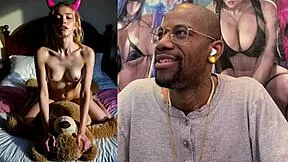 omg my tight bald pussy rides naughty teddy so good but then this big breast blonde gets cum covered face in public!!