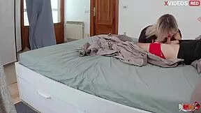stepmom's teasing blowjob leads to creampie gift