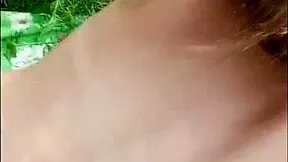 imagine nata sweet's risky public forest fuck, bent over for creampie orgasm.