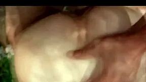 imagine nata sweet's risky public forest fuck, bent over for creampie orgasm.