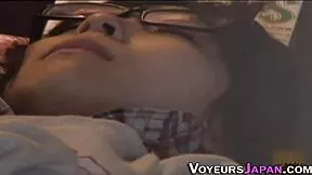 HORNY ASIAN SLUT rubs her wet pussy on hidden cam