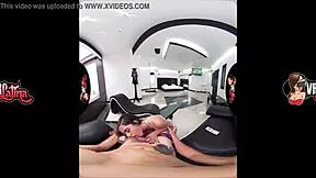 vr tattooed latina babe sweats through intense workout session