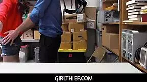 Shoplifter Teen Jericha Jem Punished Hard by LP Officer in Garage Fuck