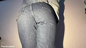Girl Next Door Desperately Pees Jeans in Kinky Close-Up Desperation!