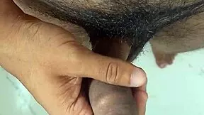 jerking my big brazilian cock in bathroom day one of 365 challenge