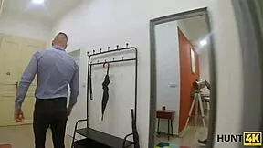 Strict suit teen reveals wild sex skills for cash while old cuckold watches?